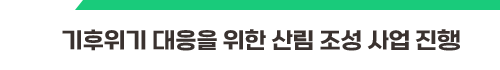 기후위기 대응을 위한 산림 조성 사업 진행